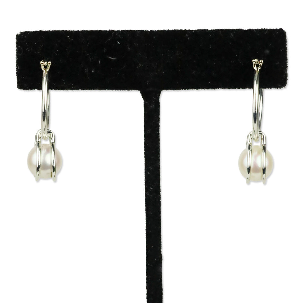 Tiffany & Co. HardWear Pearl Hoop Earrings in Sterling Silver