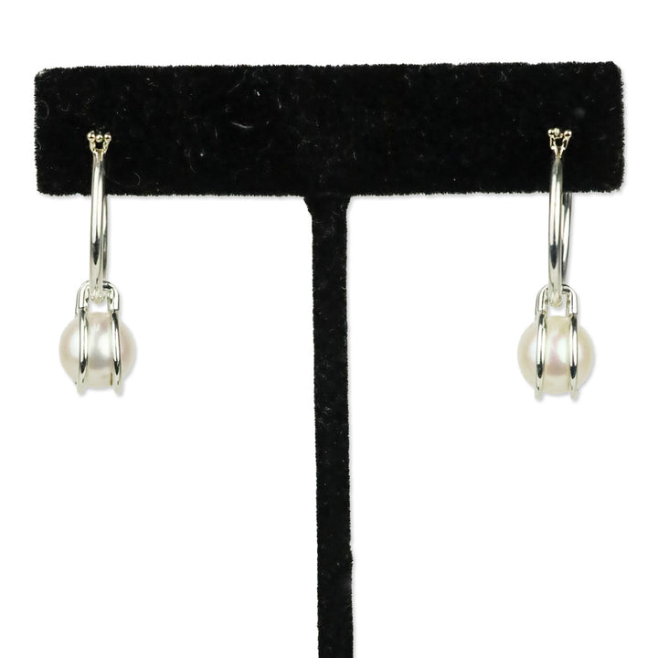 Tiffany & Co. HardWear Pearl Hoop Earrings in Sterling Silver