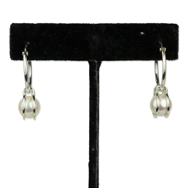Tiffany & Co. HardWear Pearl Hoop Earrings in Sterling Silver
