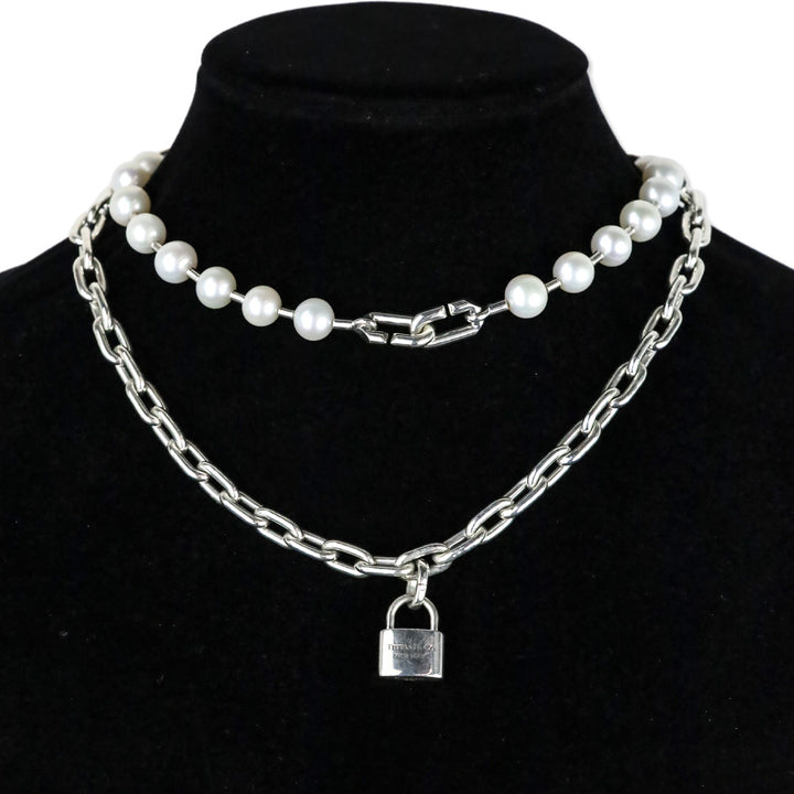 Tiffany & Co. HardWear Pearl Lock Necklace in Sterling Silver