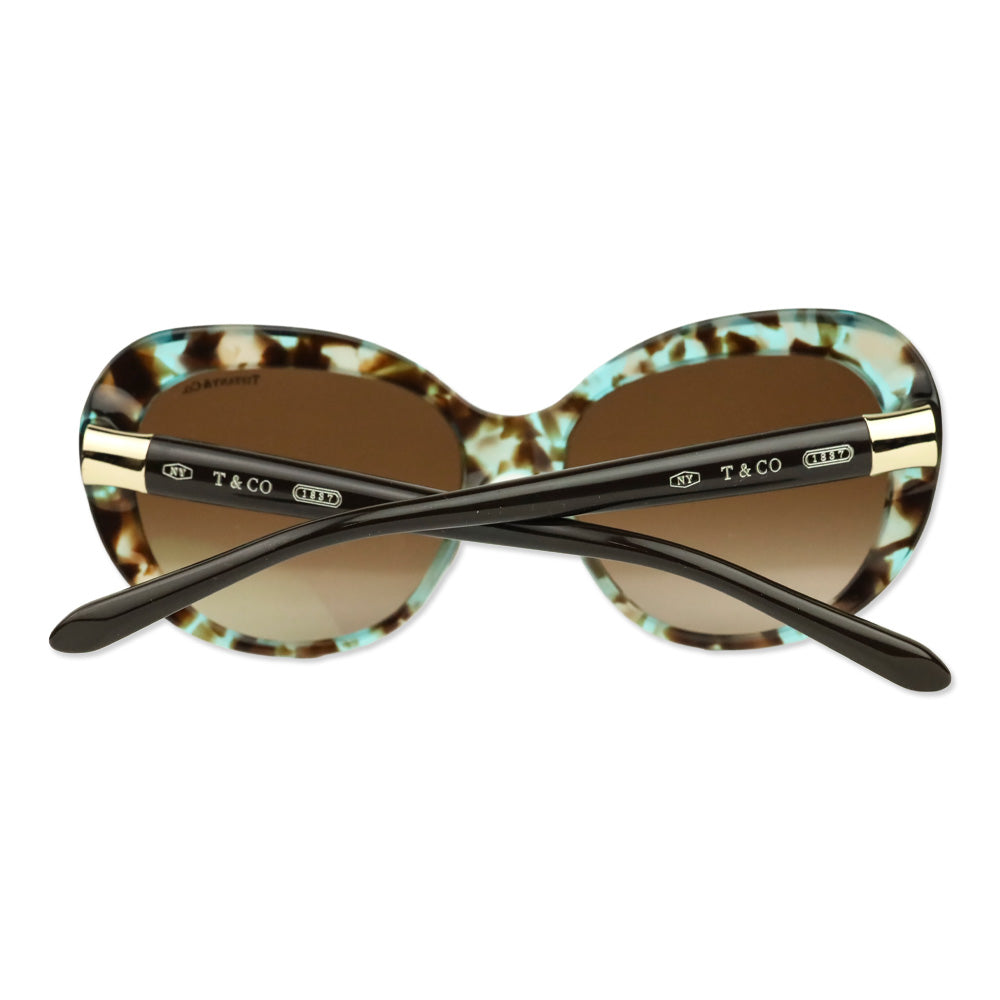 Tiffany & Co. Havana/Teal Spotted Acetate Cat Eye Sunglasses