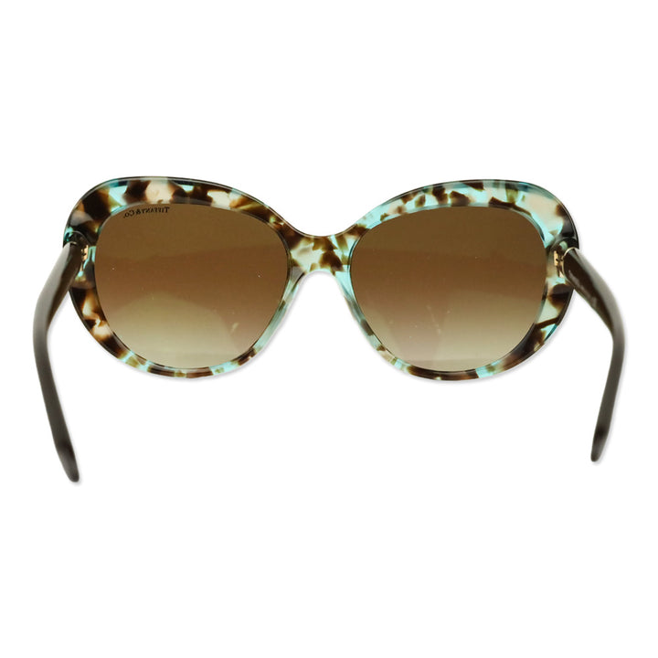 Tiffany & Co. Havana/Teal Spotted Acetate Cat Eye Sunglasses