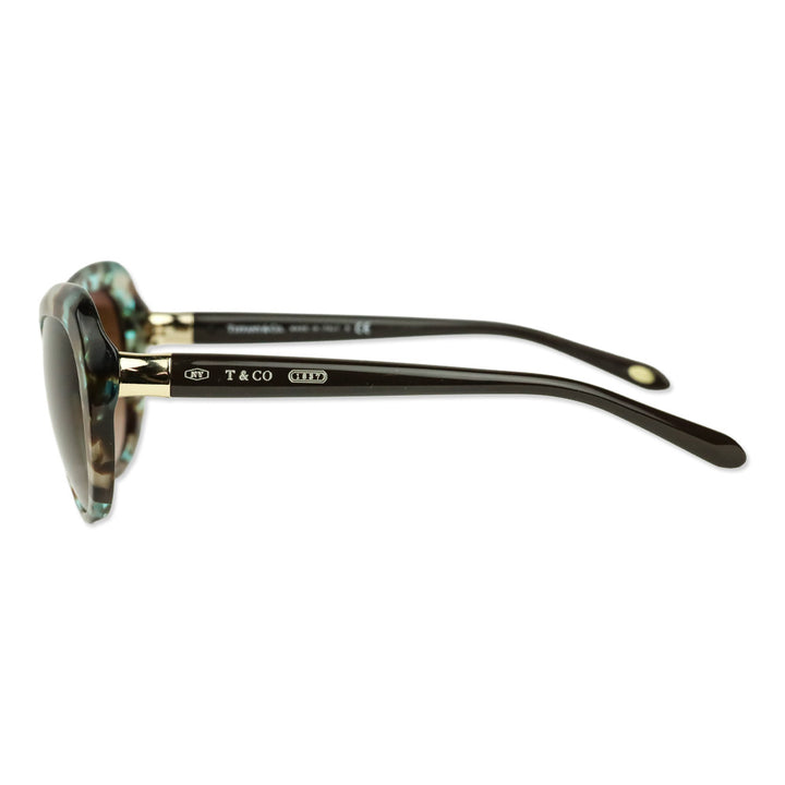 Tiffany & Co. Havana/Teal Spotted Acetate Cat Eye Sunglasses