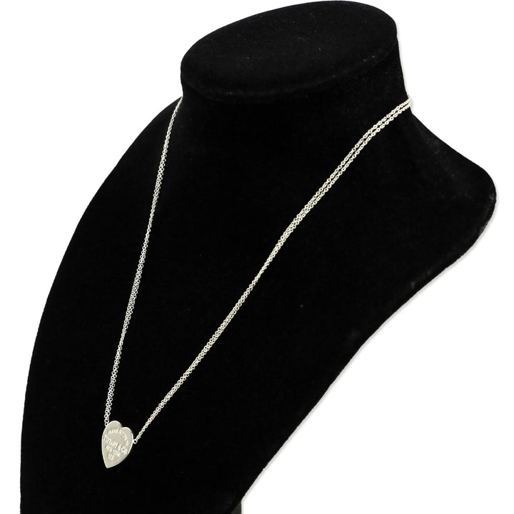 Tiffany & Co. Heart Tag Silver Double Chain Pendant Necklace