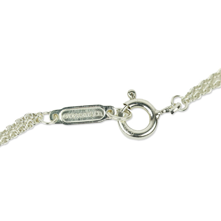 Tiffany & Co. Heart Tag Silver Double Chain Pendant Necklace