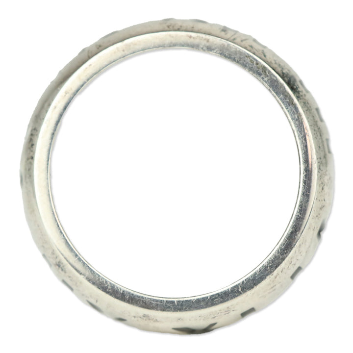 Tiffany & Co. Sterling Silver Black Enamel Atlas Ring
