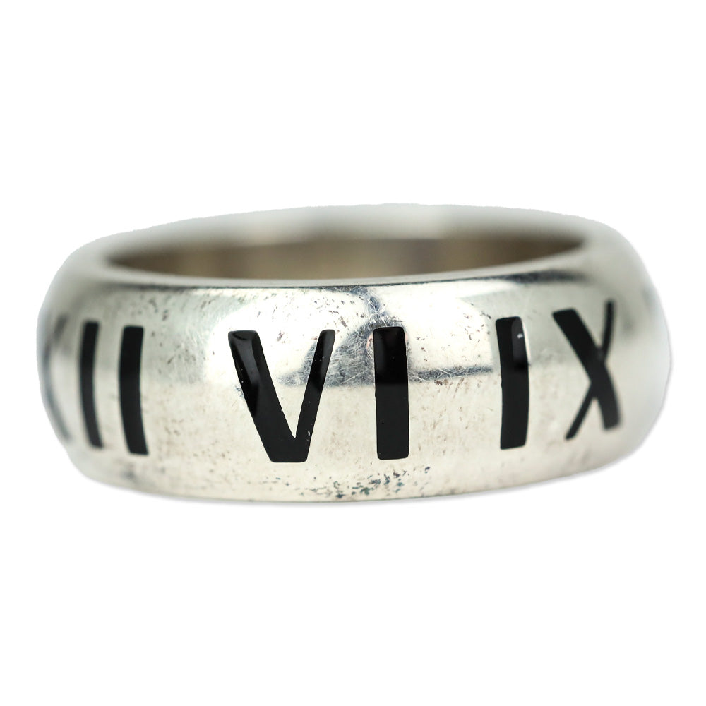 Tiffany & Co. Sterling Silver Black Enamel Atlas Ring | DBLTKE