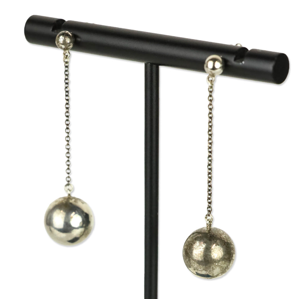 Tiffany & Co. Sterling Silver HardWear Ball Drop Dangle Earrings
