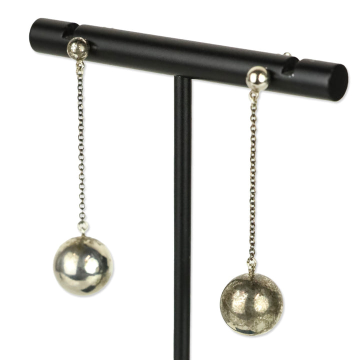 Tiffany & Co. Sterling Silver HardWear Ball Drop Dangle Earrings