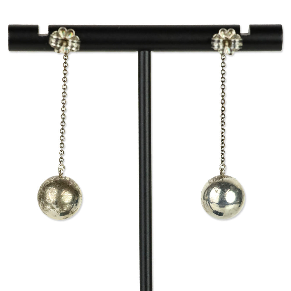Tiffany & Co. Sterling Silver HardWear Ball Drop Dangle Earrings