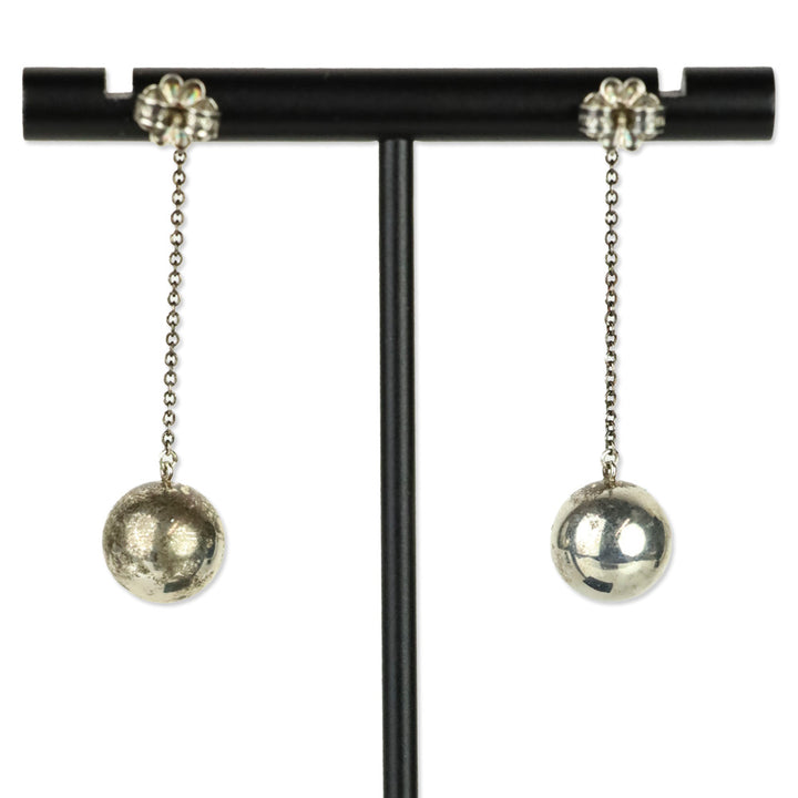 Tiffany & Co. Sterling Silver HardWear Ball Drop Dangle Earrings