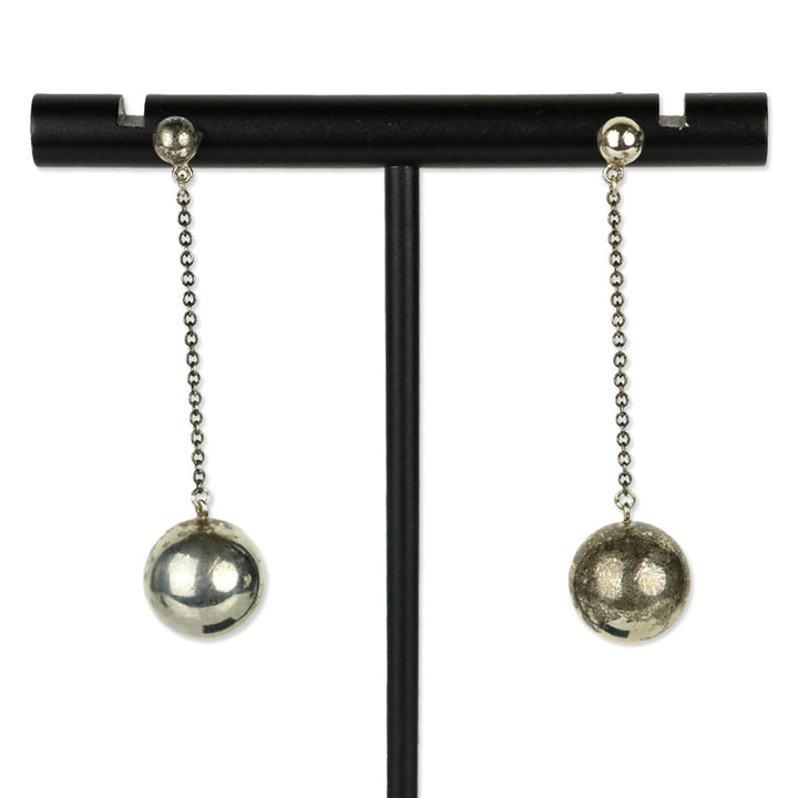 Tiffany & Co. Sterling Silver HardWear Ball Drop Dangle Earrings