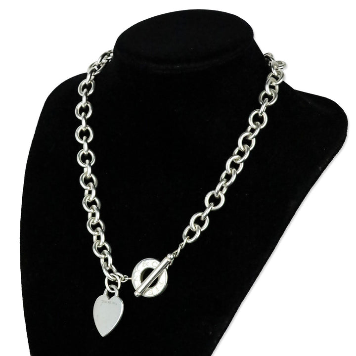 Tiffany & Co. Sterling Silver Heart Tag Toggle Chain Necklace