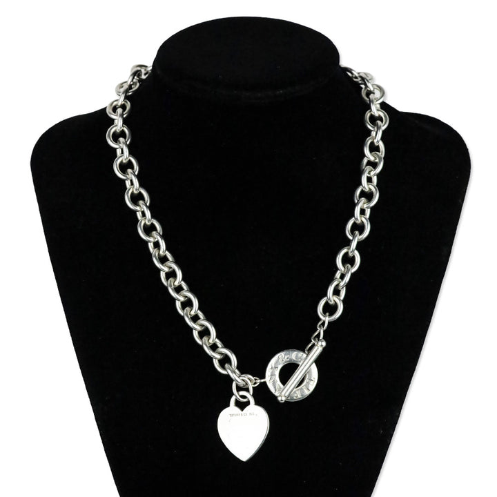 Tiffany & Co. Sterling Silver Heart Tag Toggle Chain Necklace