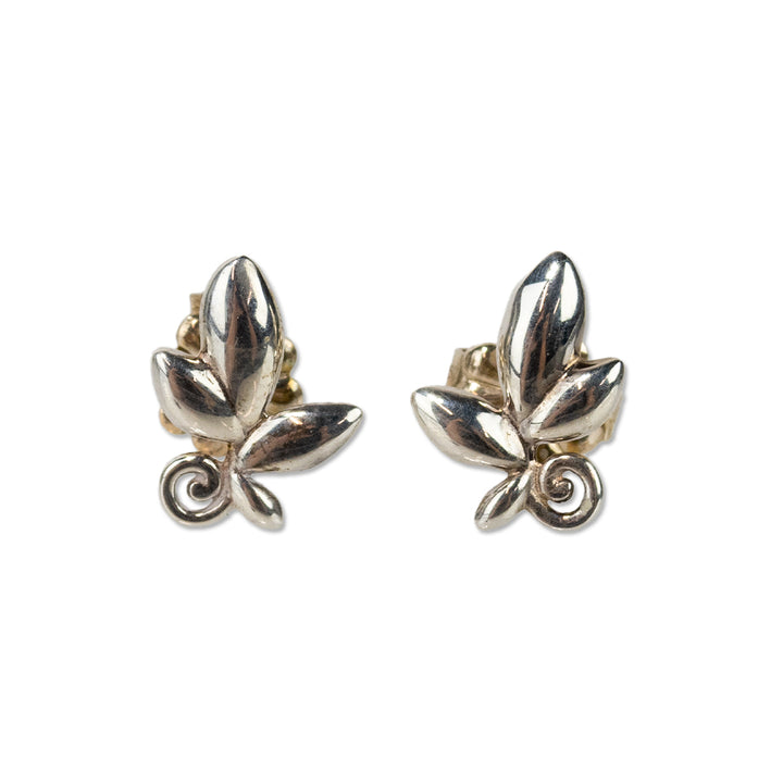 Tiffany & Co. Sterling Silver Olive Leaf Stud Earrings