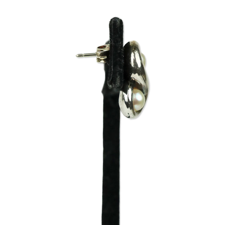 Tiffany & Co. Sterling Silver Pearl Infinity Stud Earrings