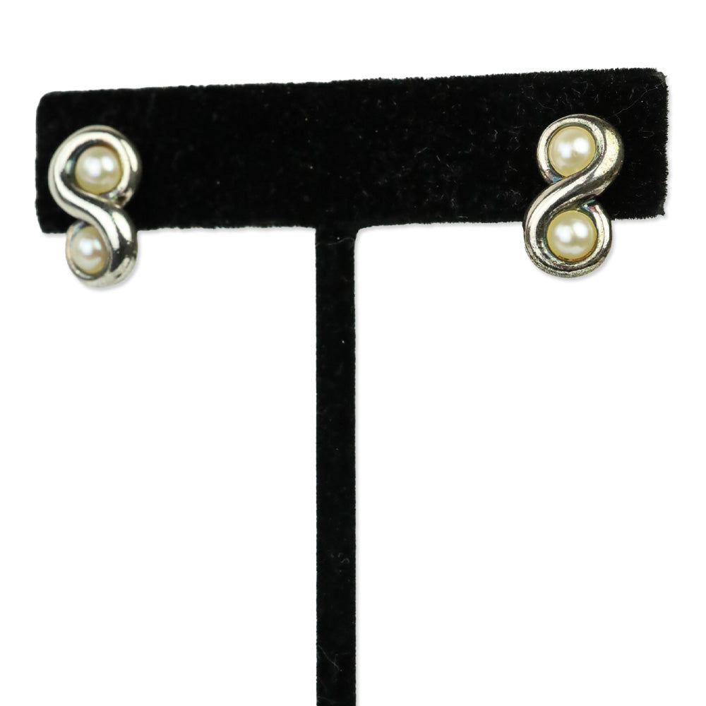 Tiffany & Co. Sterling Silver Pearl Infinity Stud Earrings