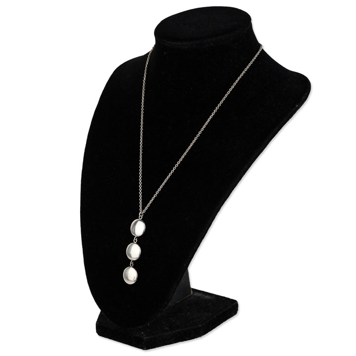 Tiffany & Co. Sterling Silver Triple Disc Circle Drop Pendant Necklace