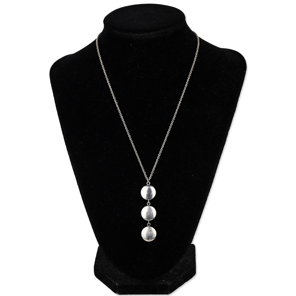 Tiffany & Co. Sterling Silver Triple Disc Circle Drop Pendant Necklace
