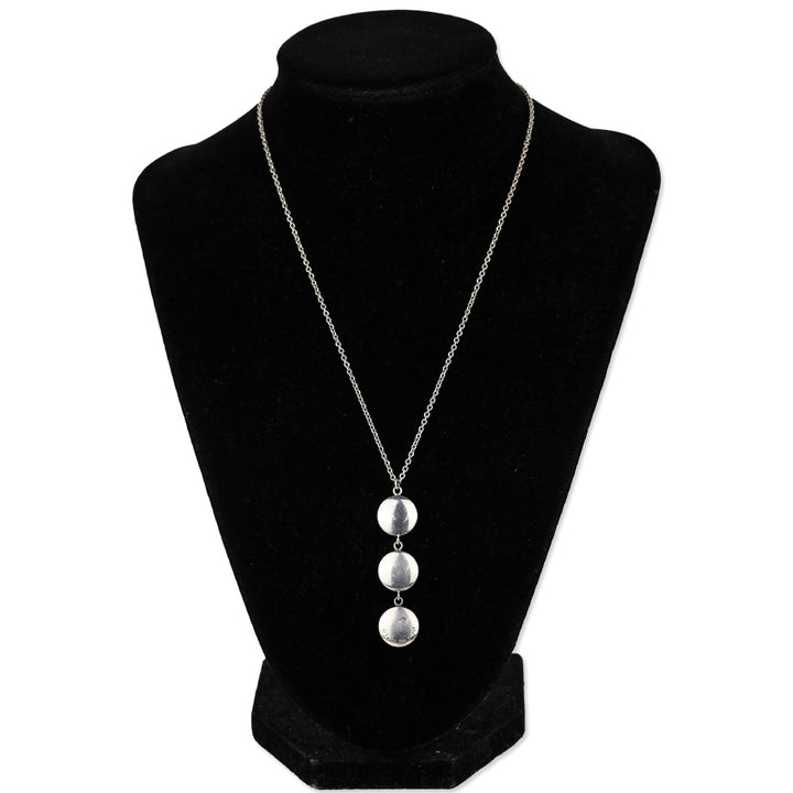 Tiffany & Co. Sterling Silver Triple Disc Circle Drop Pendant Necklace