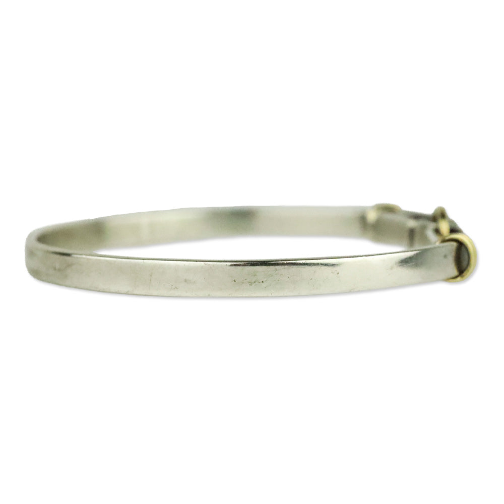 Tiffany & Co. Sterling Silver & 18K Yellow Gold Circle Hook Bangle Bracelet