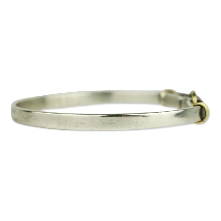 Tiffany & Co. Sterling Silver & 18K Yellow Gold Circle Hook Bangle Bracelet