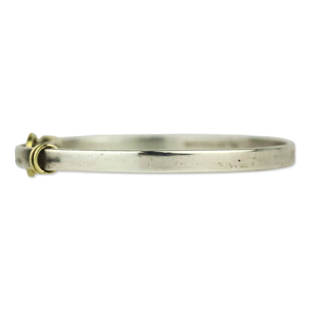 Tiffany & Co. Sterling Silver & 18K Yellow Gold Circle Hook Bangle Bracelet