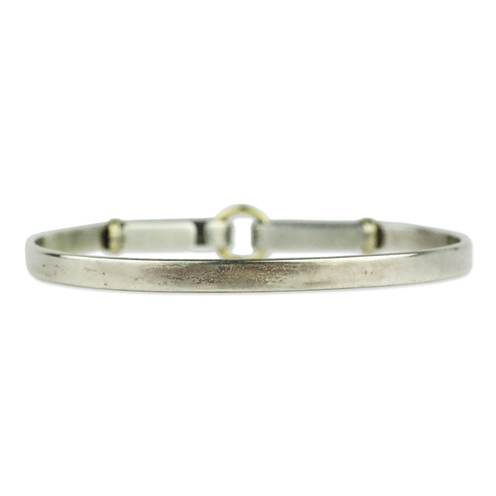 Tiffany & Co. Sterling Silver & 18K Yellow Gold Circle Hook Bangle Bracelet