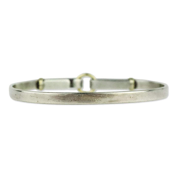 Tiffany & Co. Sterling Silver & 18K Yellow Gold Circle Hook Bangle Bracelet