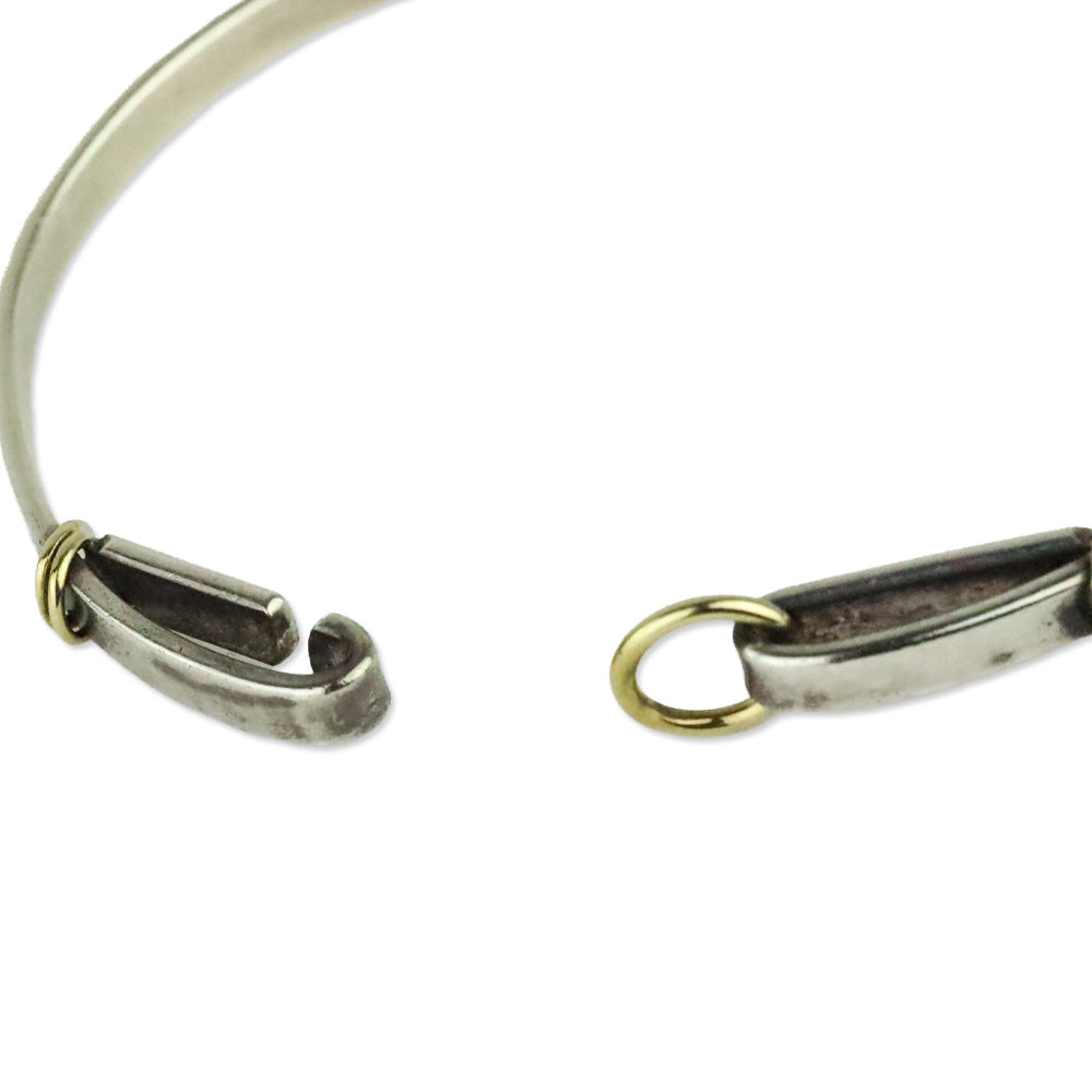 Tiffany & Co. Sterling Silver & 18K Yellow Gold Circle Hook Bangle Bracelet