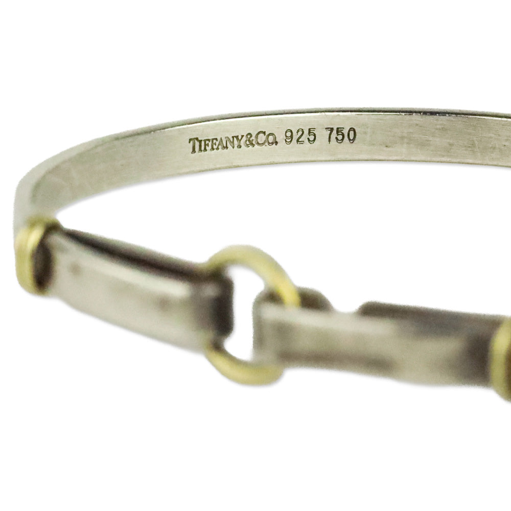 Tiffany & Co. Sterling Silver & 18K Yellow Gold Circle Hook Bangle Bracelet