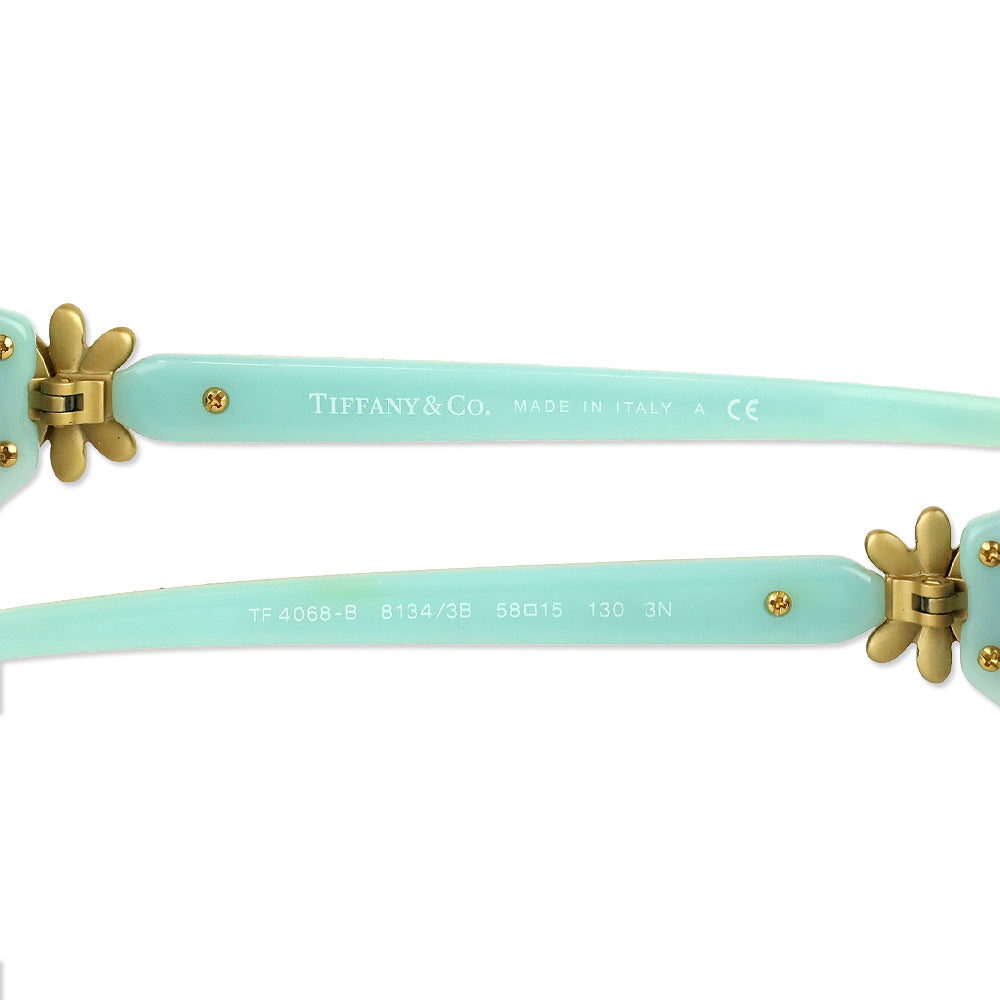 Tiffany & Co Brown Havana/Tiffany Blue Flower Accent Butterfly Sunglasses