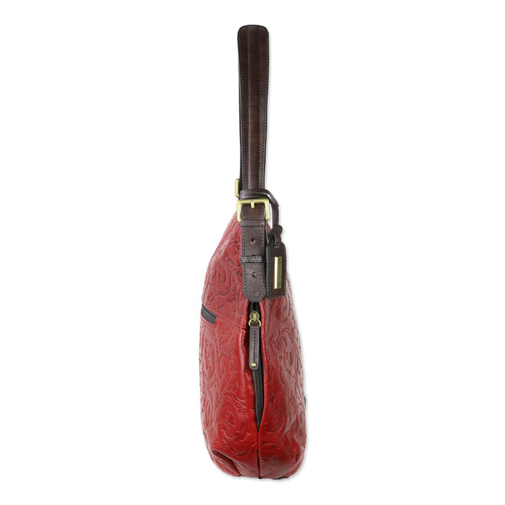 Tignanello Rouge Classic Beauty Leather Hobo Bag