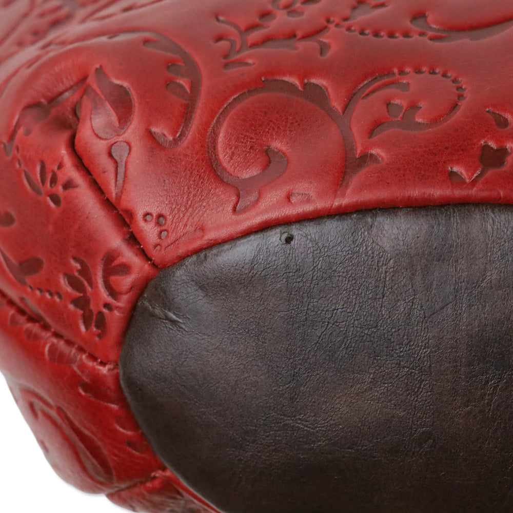 Tignanello Rouge Classic Beauty Leather Hobo Bag