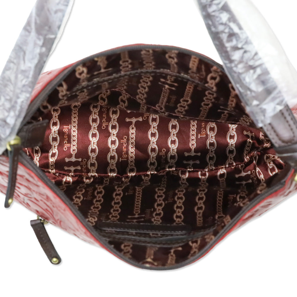 Tignanello Rouge Classic Beauty Leather Hobo Bag