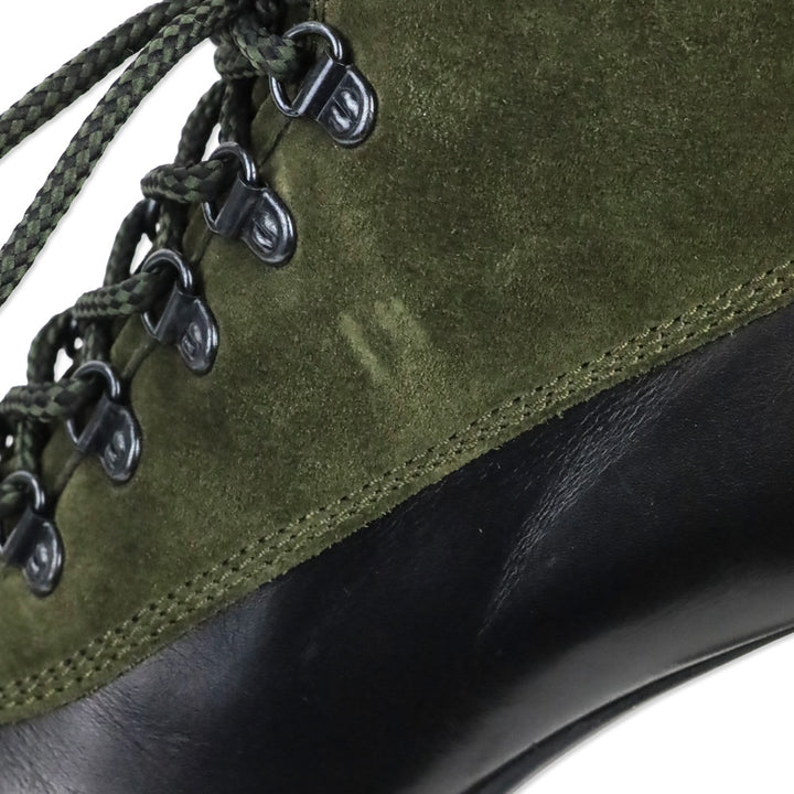 Tod's Army Green Suede Lace-Up Duck Ankle Boots