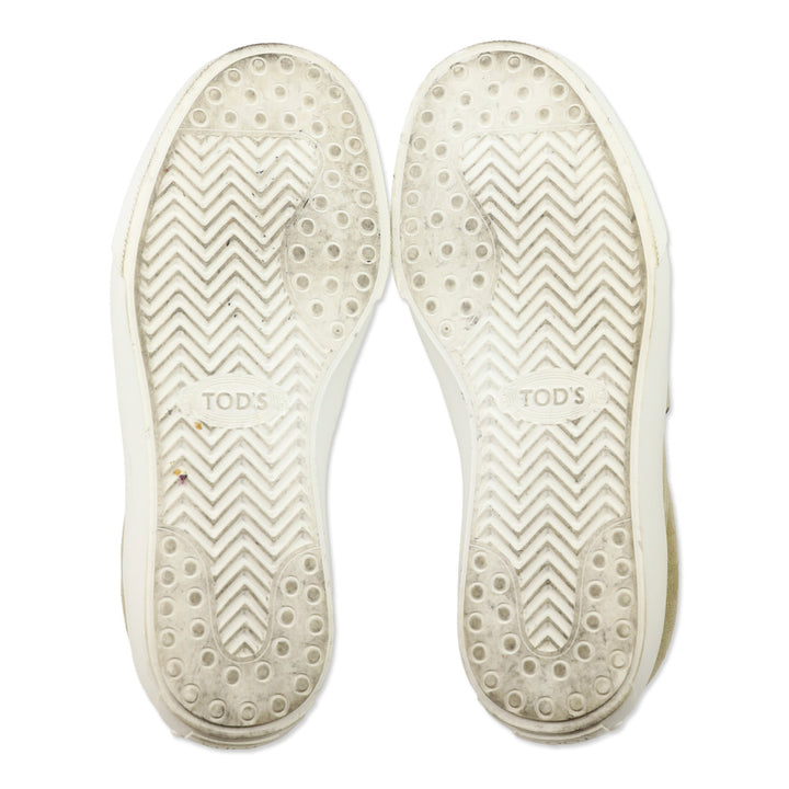 Tod's Beige Suede Chain Kate Slip-On Sneakers