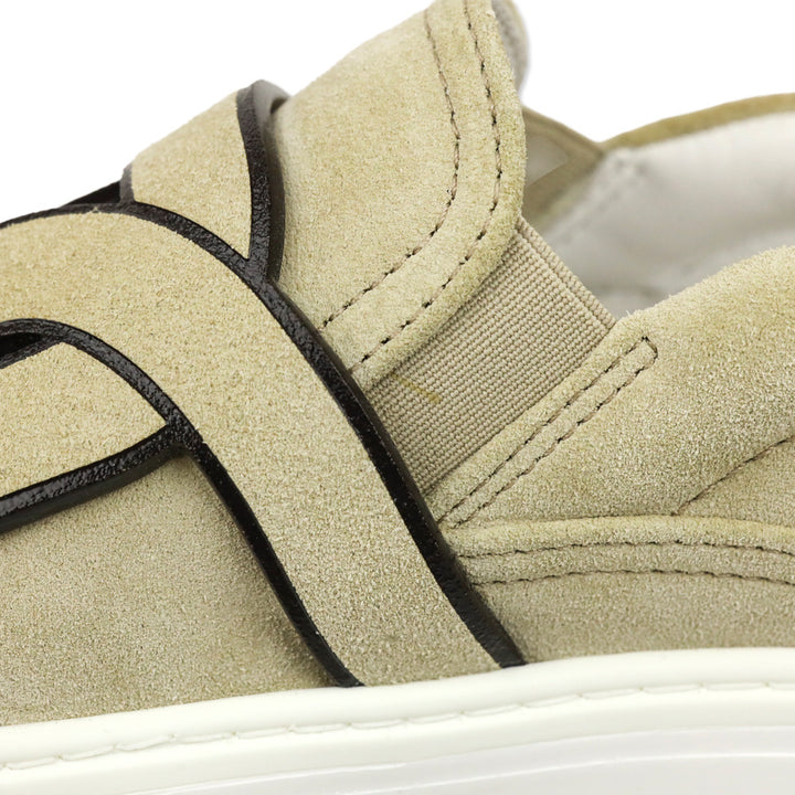 Tod's Beige Suede Chain Kate Slip-On Sneakers