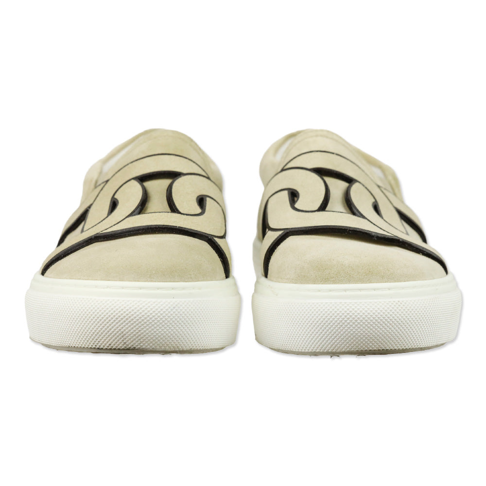 Tod's Beige Suede Chain Kate Slip-On Sneakers