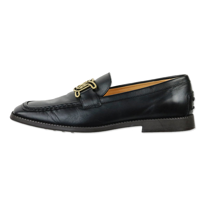 Tod's Black Leather Kate Loafers