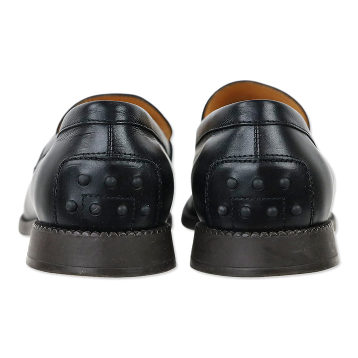 Tod's Black Leather Kate Loafers