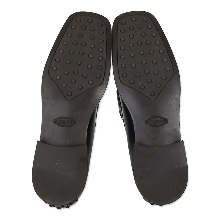 Tod's Black Leather Kate Loafers