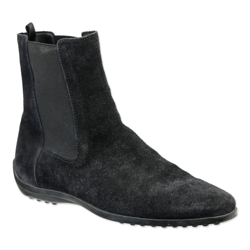 Tod's Black Suede Chelsea Driving Boot