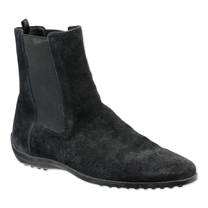 Tod's Black Suede Chelsea Driving Boot