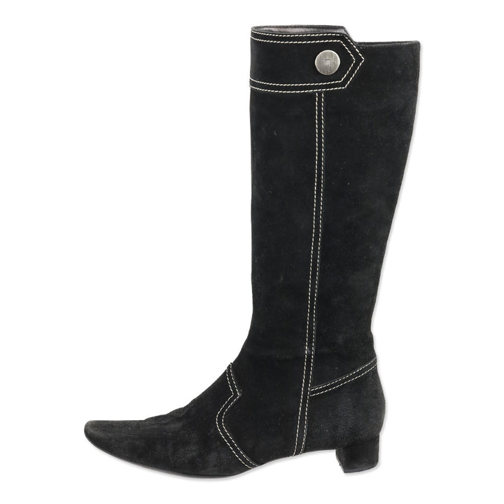 Tod's Black Suede Knee High Boots