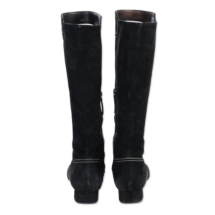 Tod's Black Suede Knee High Boots