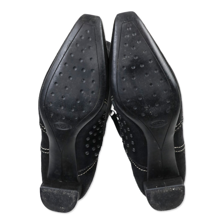 Tod's Black Suede Knee High Boots