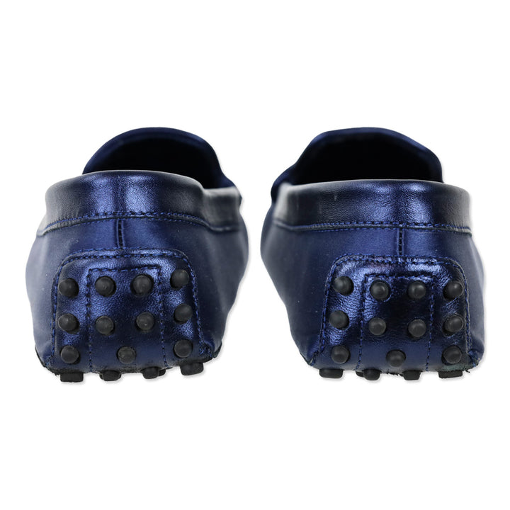 Tod's Blue Navy Heaven Satin Driving Loafer
