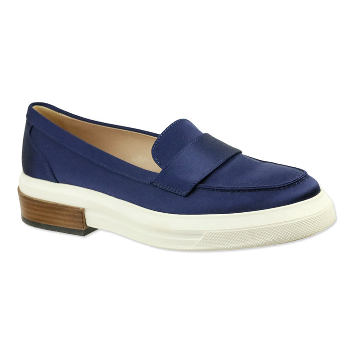 Tod's Blue Satin Platform Loafers