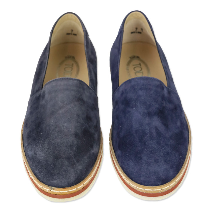 Tod's Blue Suede Espadrilles